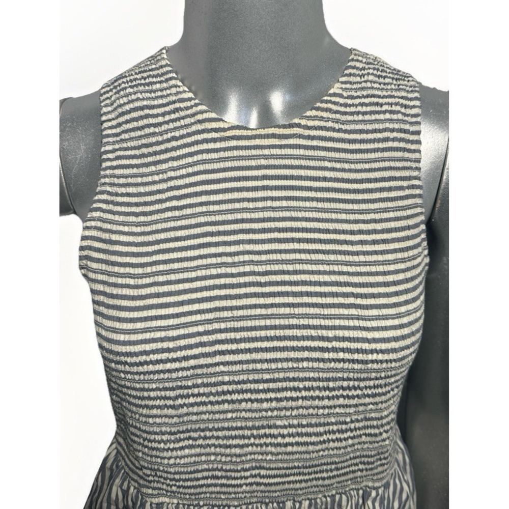 Marine Layer Darcy Smocked Poplin Dress S Pima Cotton  NWT Navy  Stripe - Picture 13 of 16